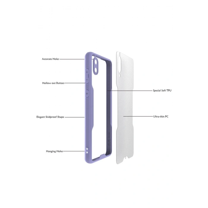 Mey İthalat®  Samsung Galaxy A02 Kılıf Platin Silikon - Mavi
