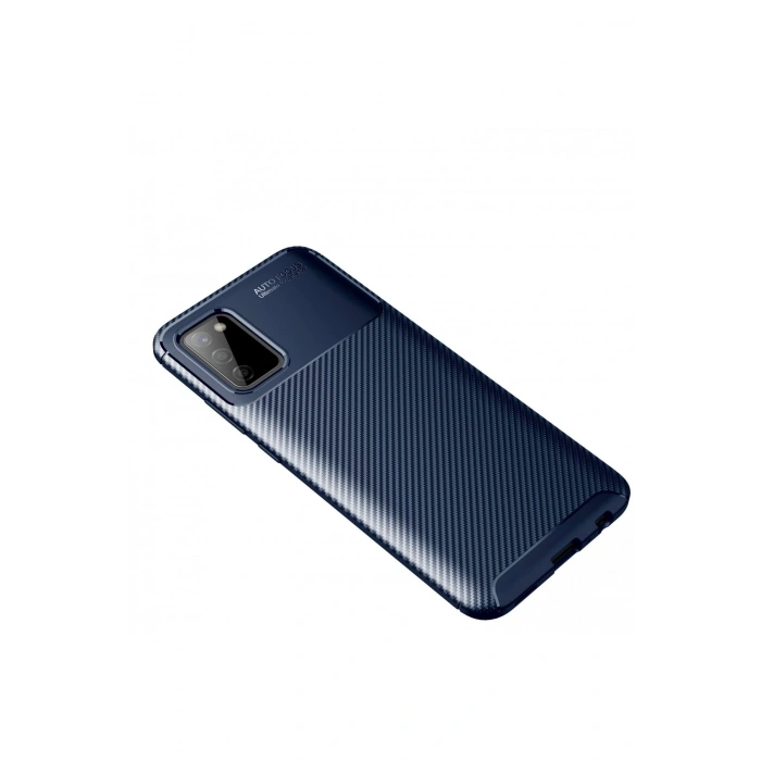 Mey İthalat®  Samsung Galaxy A02S Kılıf Auto Focus Karbon Kapak - Lacivert