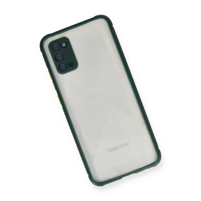 Mey İthalat®  Samsung Galaxy A02S Kılıf Miami Şeffaf Silikon - Koyu Yeşil