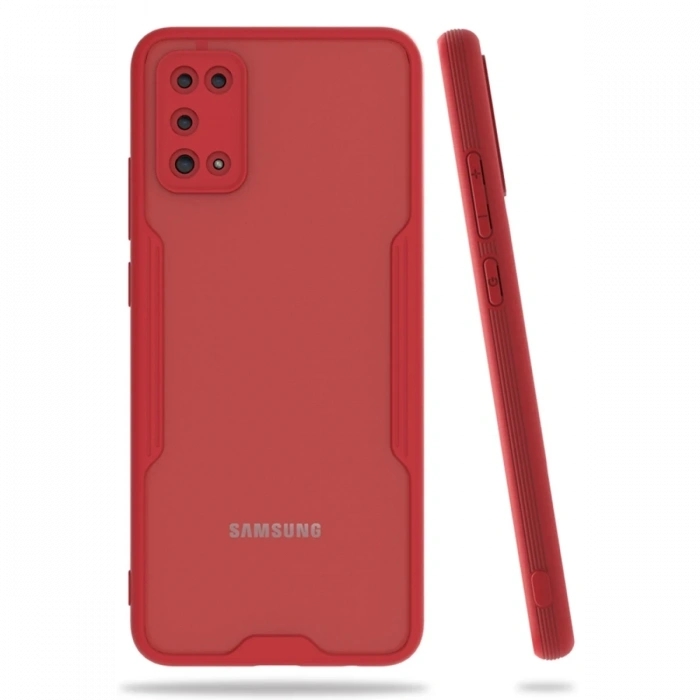 Mey İthalat®  Samsung Galaxy A02S Kılıf Platin Silikon - Kırmızı