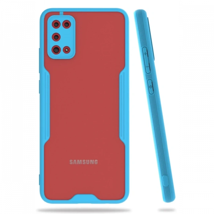 Mey İthalat®  Samsung Galaxy A02S Kılıf Platin Silikon - Mavi