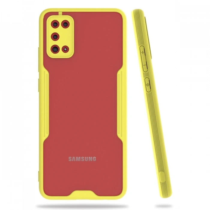 Mey İthalat®  Samsung Galaxy A02S Kılıf Platin Silikon - Sarı
