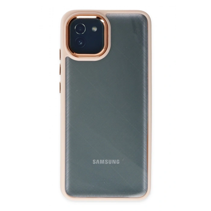 Mey İthalat®  Samsung Galaxy A03 Kılıf Dora Kapak - Pudra