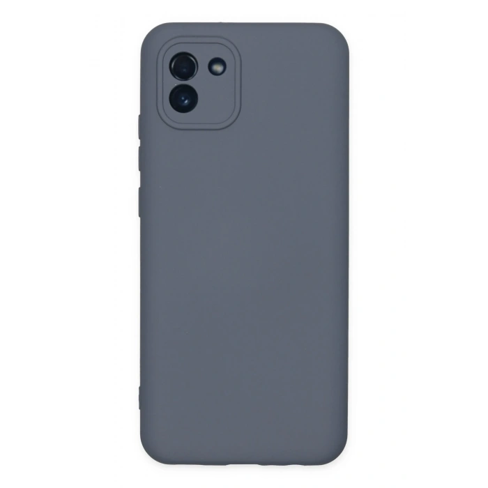 Mey İthalat®  Samsung Galaxy A03 Kılıf Nano içi Kadife Silikon - Gri