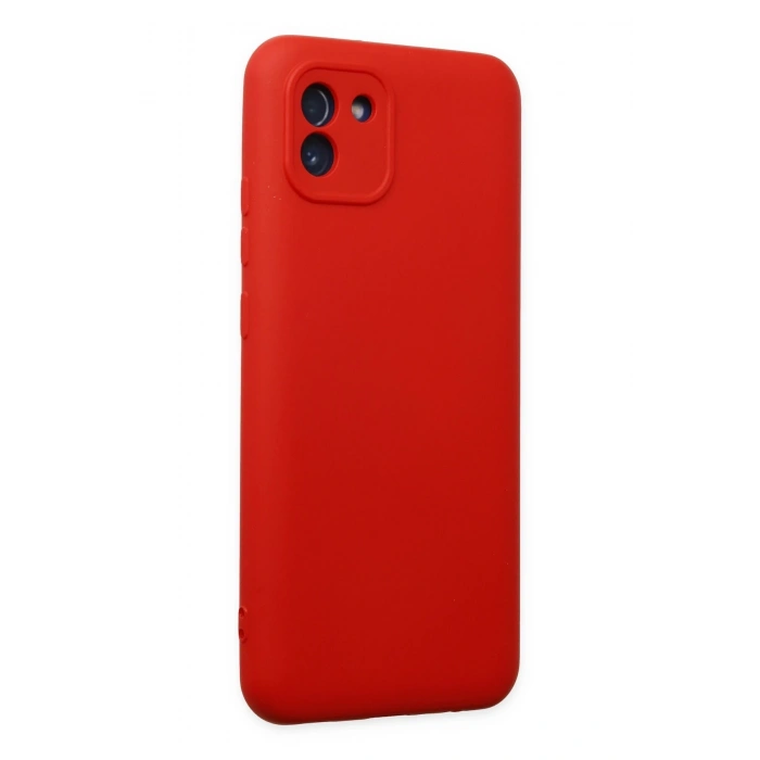 Mey İthalat®  Samsung Galaxy A03 Kılıf Nano içi Kadife Silikon - Kırmızı