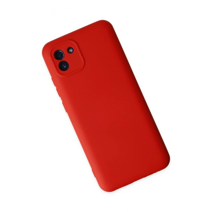 Mey İthalat®  Samsung Galaxy A03 Kılıf Nano içi Kadife Silikon - Kırmızı