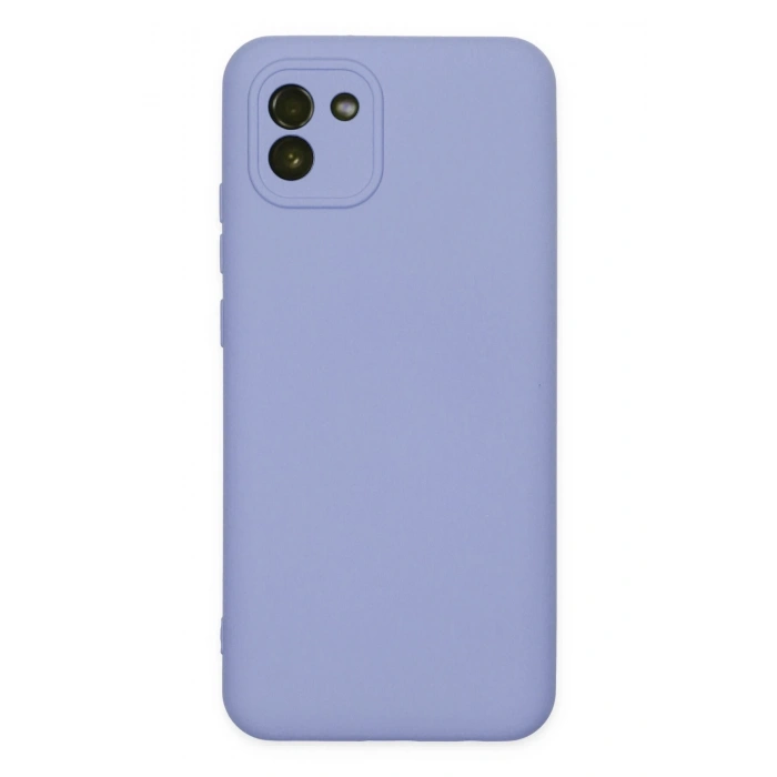 Mey İthalat®  Samsung Galaxy A03 Kılıf Nano içi Kadife Silikon - Lila