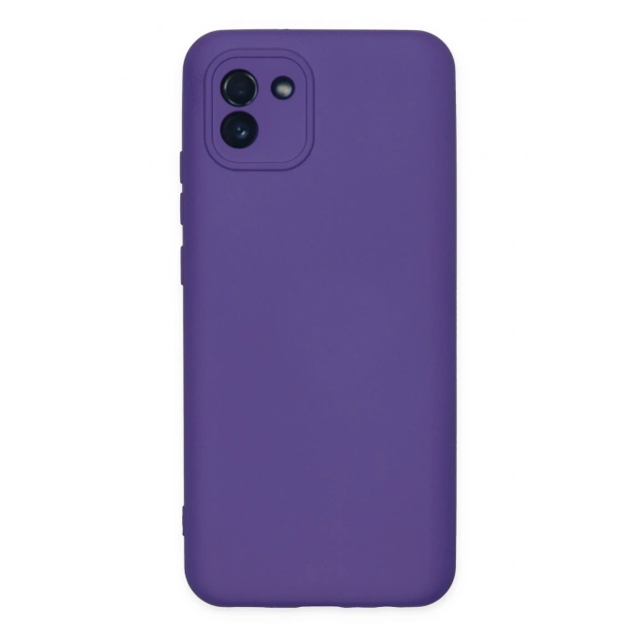 Mey İthalat®  Samsung Galaxy A03 Kılıf Nano içi Kadife Silikon - Mor