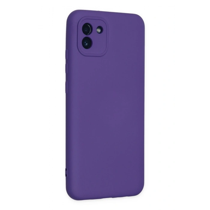 Mey İthalat®  Samsung Galaxy A03 Kılıf Nano içi Kadife Silikon - Mor