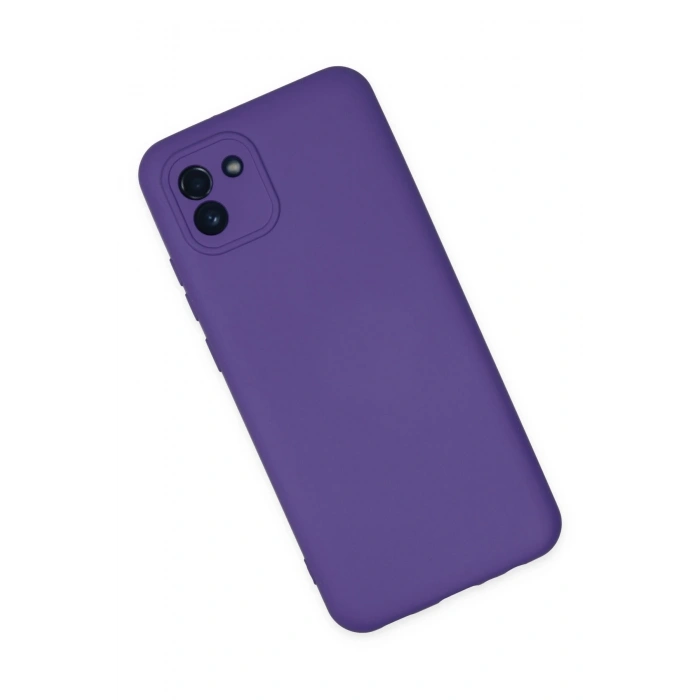 Mey İthalat®  Samsung Galaxy A03 Kılıf Nano içi Kadife Silikon - Mor