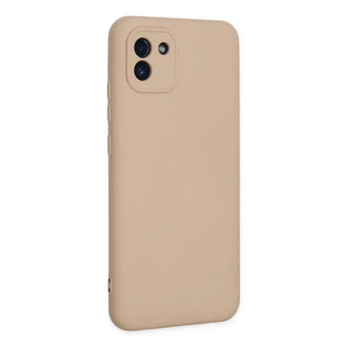 Mey İthalat®  Samsung Galaxy A03 Kılıf Nano içi Kadife Silikon - Pudra
