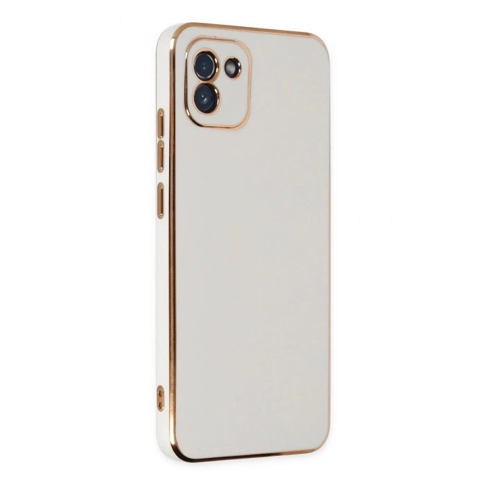 Mey İthalat®  Samsung Galaxy A03 Kılıf Volet Silikon - Beyaz