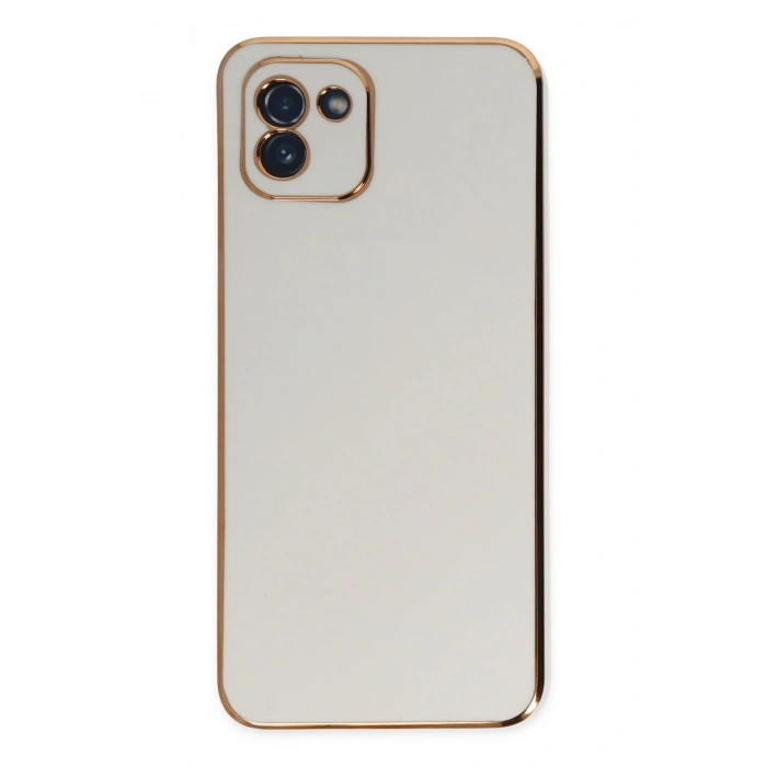 Mey İthalat®  Samsung Galaxy A03 Kılıf Volet Silikon - Beyaz