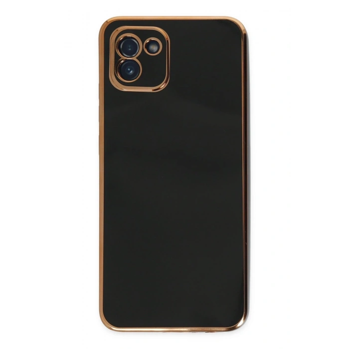 Mey İthalat®  Samsung Galaxy A03 Kılıf Volet Silikon - Siyah