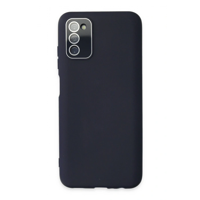Mey İthalat®  Samsung Galaxy A03S Kılıf Lansman Glass Kapak - Lacivert
