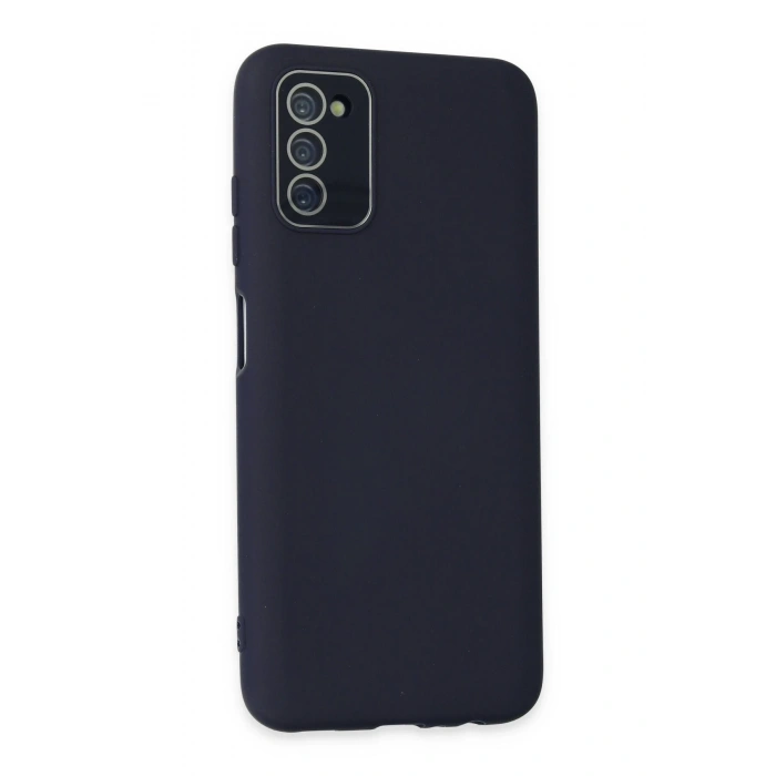 Mey İthalat®  Samsung Galaxy A03S Kılıf Lansman Glass Kapak - Lacivert