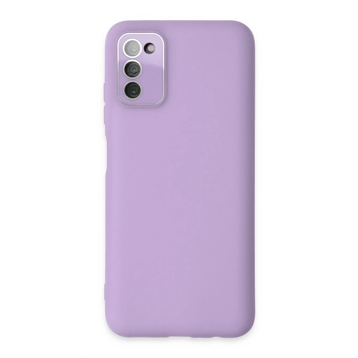 Mey İthalat®  Samsung Galaxy A03S Kılıf Lansman Glass Kapak - Lila