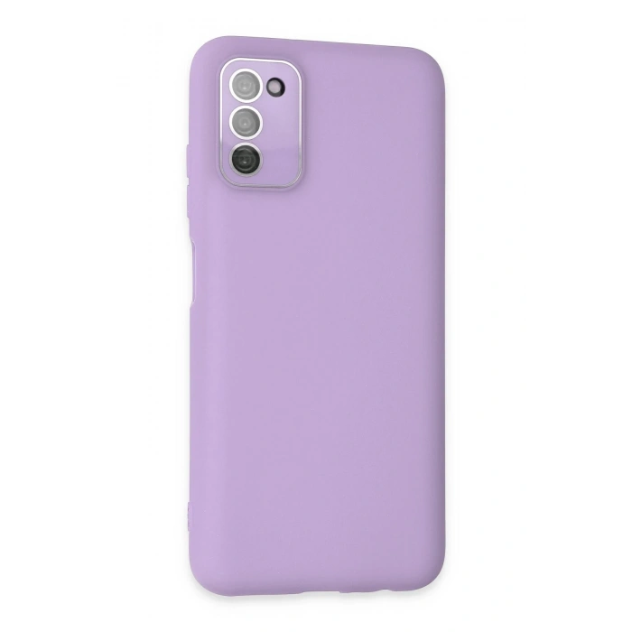 Mey İthalat®  Samsung Galaxy A03S Kılıf Lansman Glass Kapak - Lila