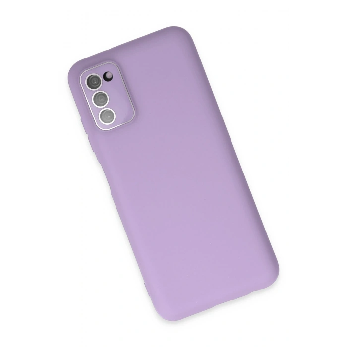 Mey İthalat®  Samsung Galaxy A03S Kılıf Lansman Glass Kapak - Lila