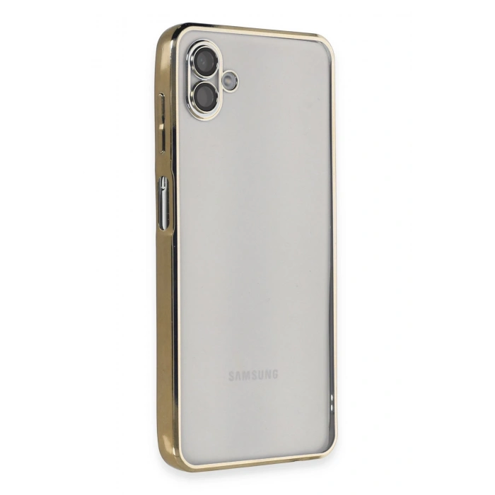 Mey İthalat®  Samsung Galaxy A04 Kılıf  Lensli Silikon - Gold