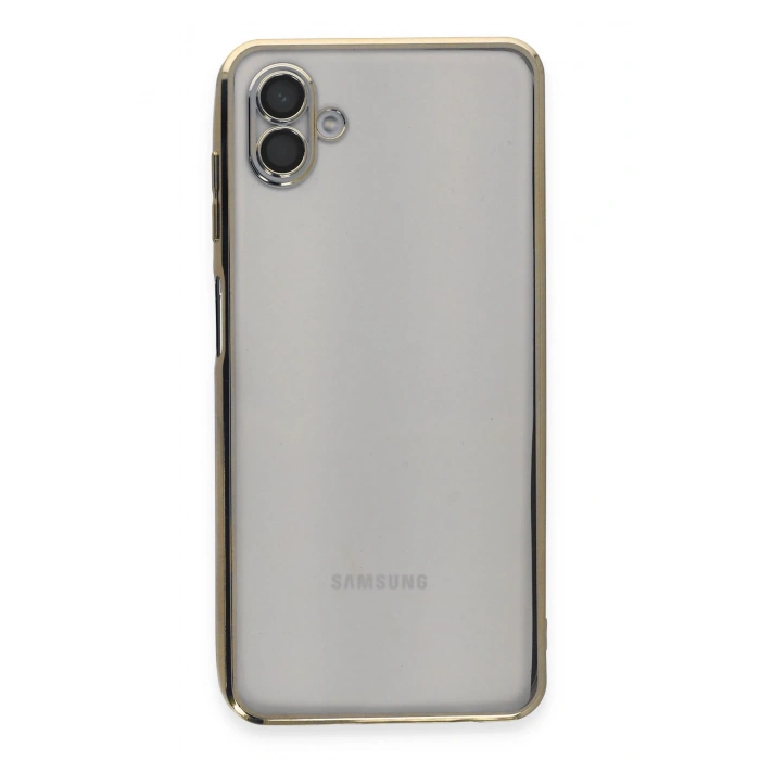 Mey İthalat®  Samsung Galaxy A04 Kılıf  Lensli Silikon - Gold