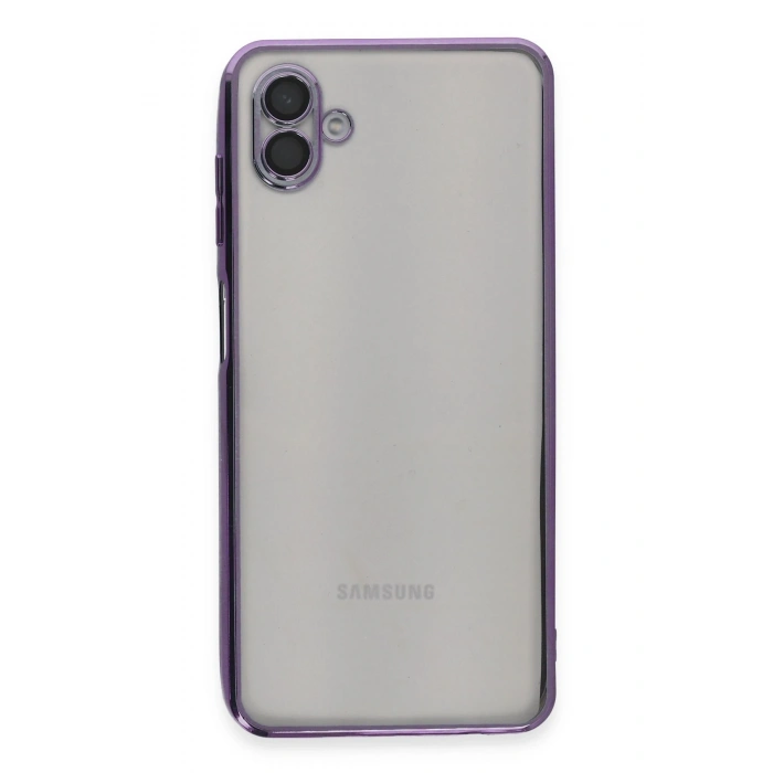 Mey İthalat®  Samsung Galaxy A04 Kılıf  Lensli Silikon - Mor