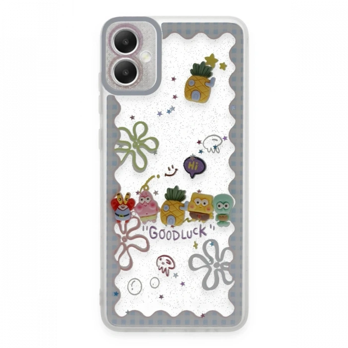 Mey İthalat®  Samsung Galaxy A05 Kılıf Sweet Desenli Silikon Kapak - Açık Mavi