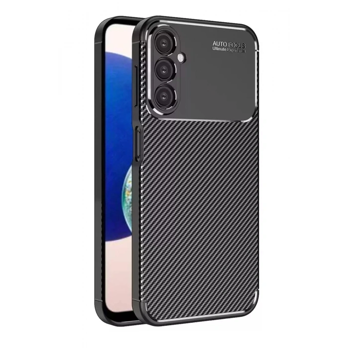 Mey İthalat®  Samsung Galaxy A05S Kılıf Auto Focus Karbon Kapak - Siyah