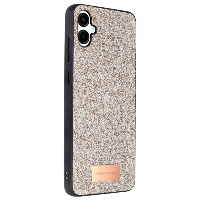 Mey İthalat®  Samsung Galaxy A06 Bright Simli Kapak - Gold