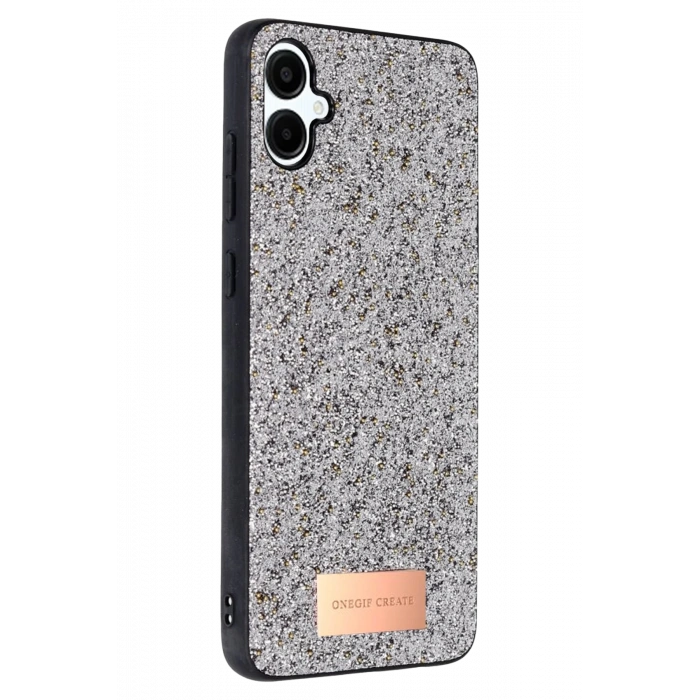 Mey İthalat®  Samsung Galaxy A06 Bright Simli Kapak - Gümüş