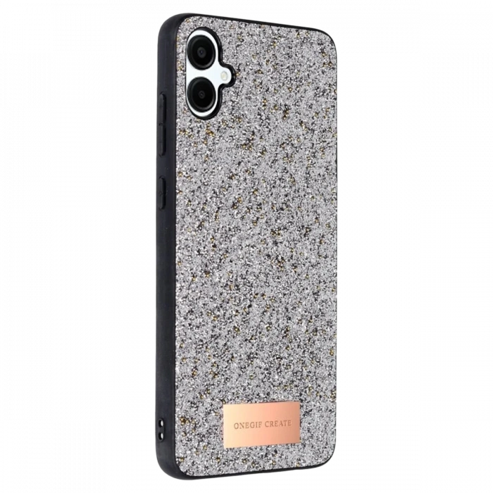 Mey İthalat®  Samsung Galaxy A06 Bright Simli Kapak - Gümüş