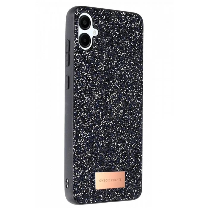 Mey İthalat®  Samsung Galaxy A06 Bright Simli Kapak - Siyah