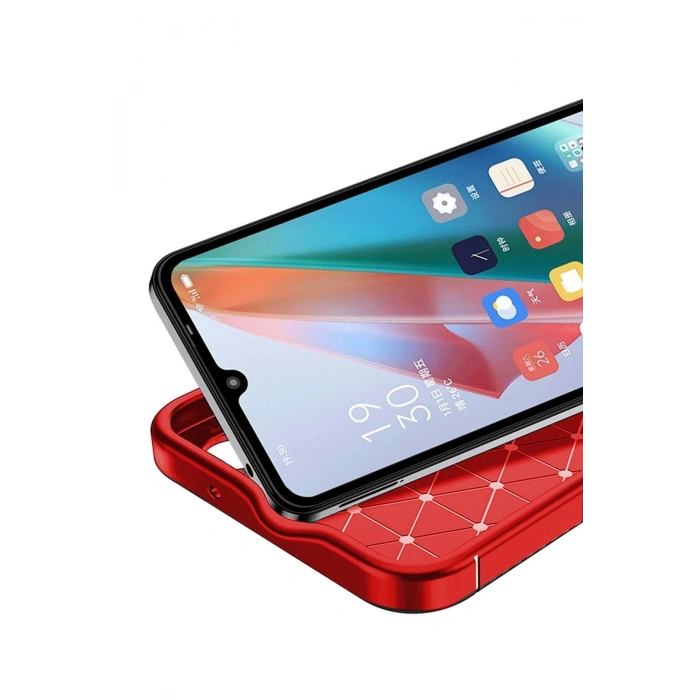 Mey İthalat®  Samsung Galaxy A06 Kılıf Auto Focus Karbon Kapak - Kırmızı
