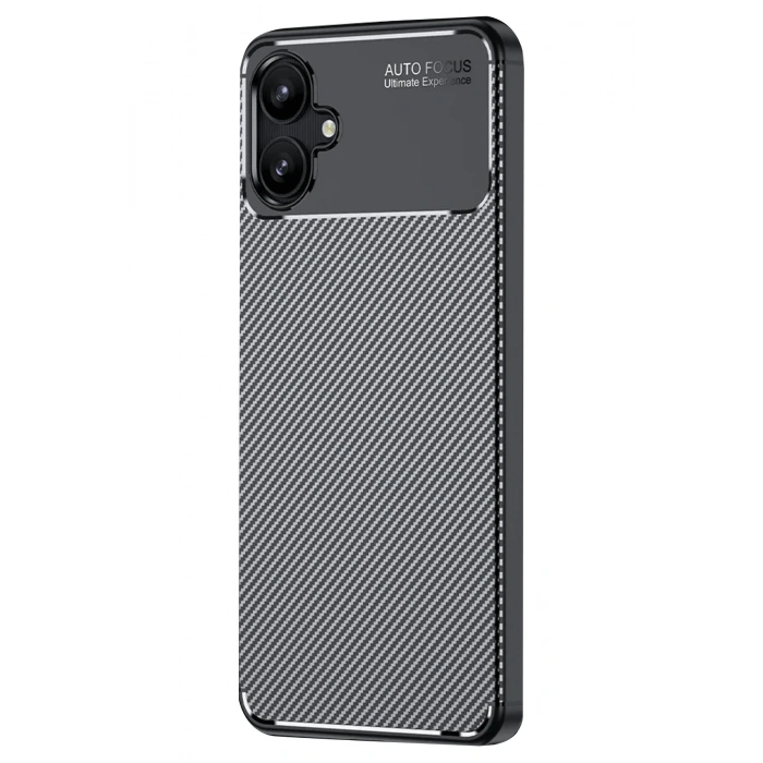 Mey İthalat®  Samsung Galaxy A06 Kılıf Auto Focus Karbon Kapak - Siyah