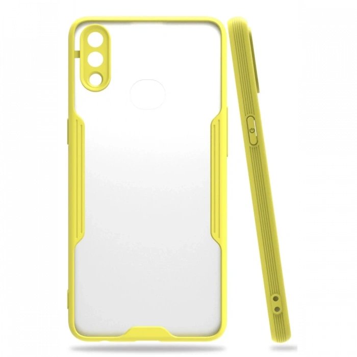 Mey İthalat®  Samsung Galaxy A10S Kılıf Platin Silikon - Sarı