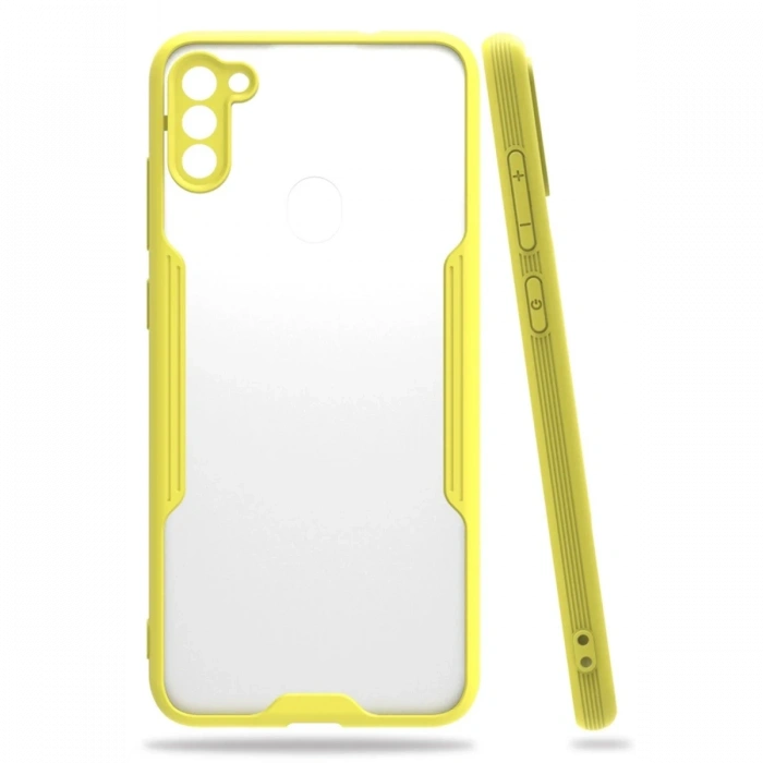 Mey İthalat®  Samsung Galaxy A11 Kılıf Platin Silikon - Sarı