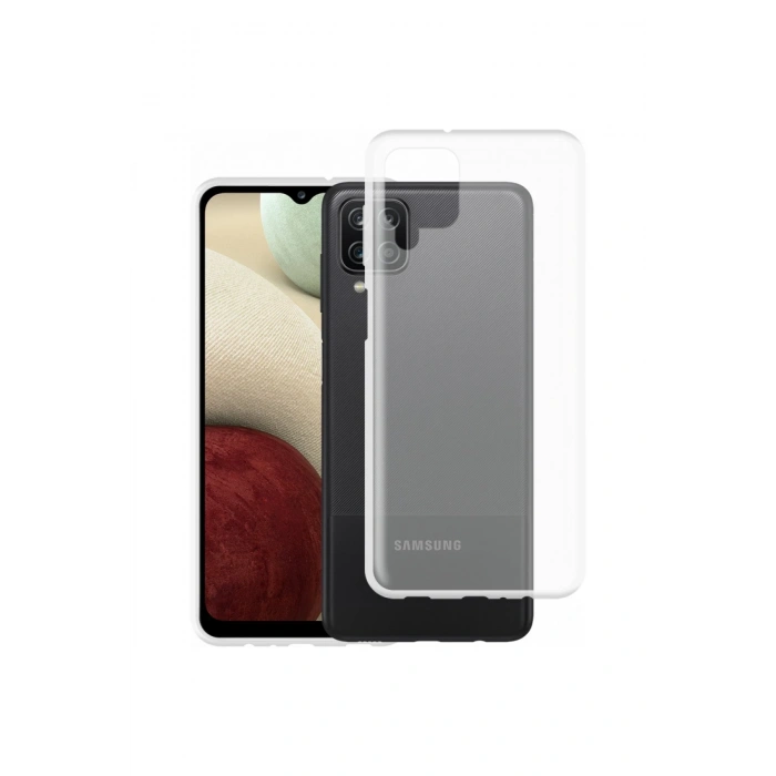 Mey İthalat®  Samsung Galaxy A12 Kılıf Lüx Şeffaf Silikon