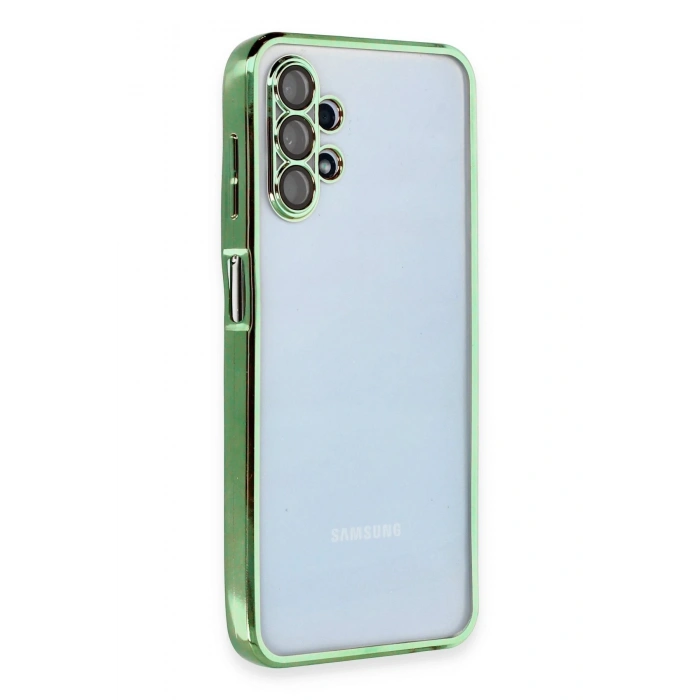 Mey İthalat®  Samsung Galaxy A13 4G Kılıf  Lensli Silikon - Yeşil