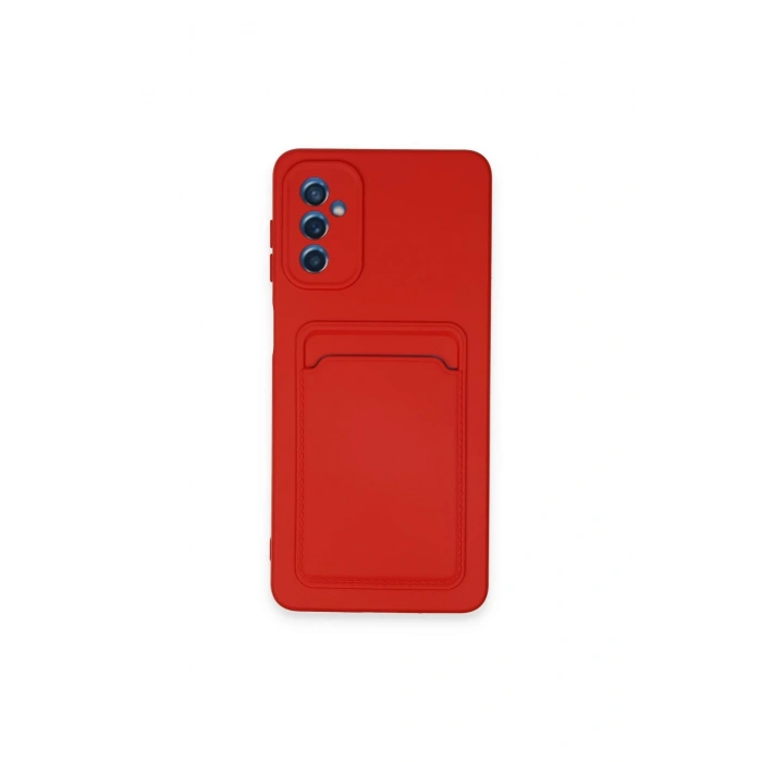 Mey İthalat®  Samsung Galaxy A14 4G Kılıf Kelvin Kartvizitli Silikon - Kırmızı