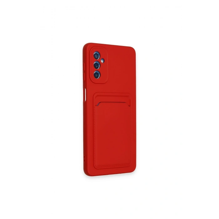 Mey İthalat®  Samsung Galaxy A14 4G Kılıf Kelvin Kartvizitli Silikon - Kırmızı