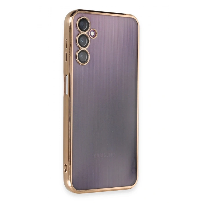 Mey İthalat®  Samsung Galaxy A14 4G Kılıf  Lensli Silikon - Gold