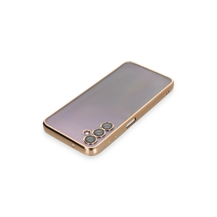 Mey İthalat®  Samsung Galaxy A14 4G Kılıf  Lensli Silikon - Gold