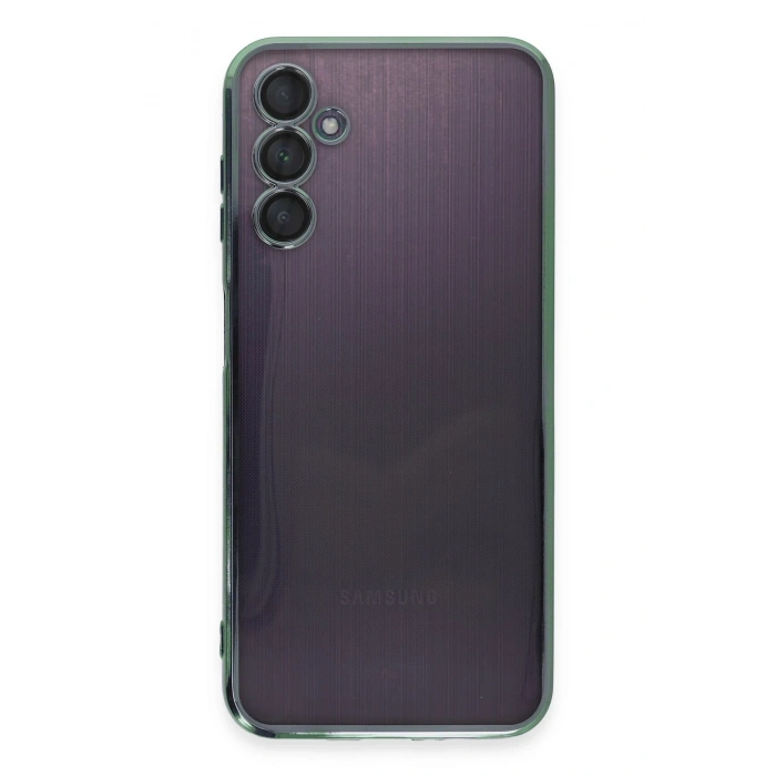 Mey İthalat®  Samsung Galaxy A14 4G Kılıf  Lensli Silikon - Yeşil