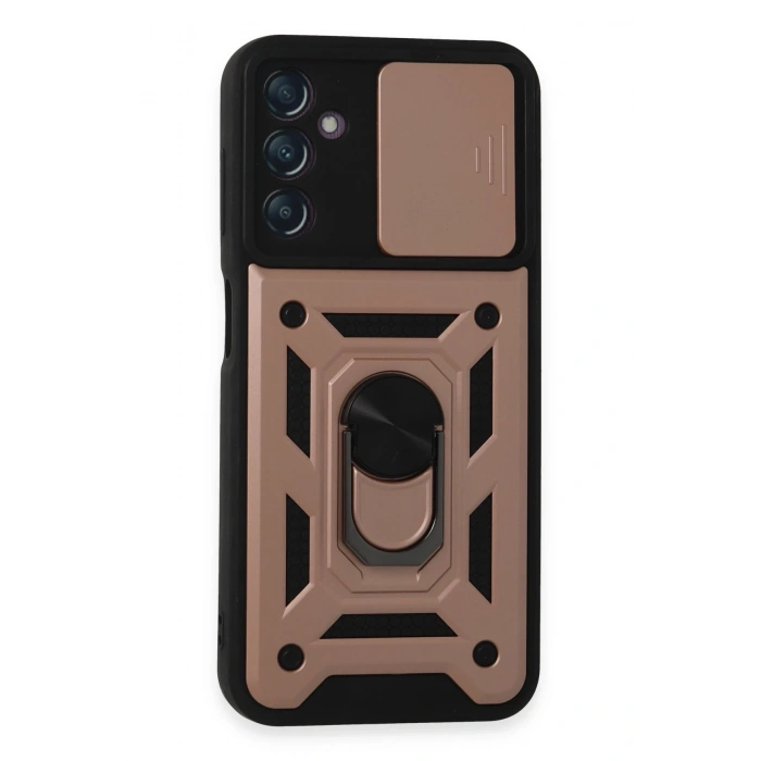 Mey İthalat®  Samsung Galaxy A14 4G Kılıf Pars Lens Yüzüklü Silikon - Rose Gold