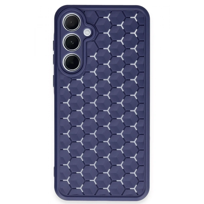 Mey İthalat®  Samsung Galaxy A15 4G Kılıf Petek Silikon Kapak - Lacivert