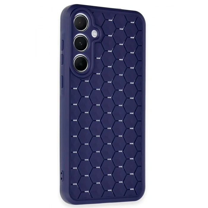 Mey İthalat®  Samsung Galaxy A15 4G Kılıf Petek Silikon Kapak - Lacivert
