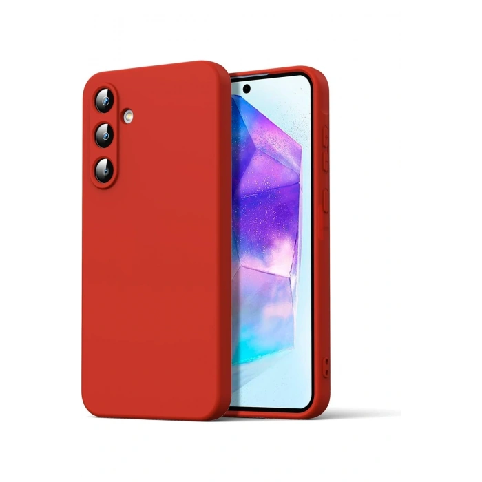 Mey İthalat®  Samsung Galaxy A16 5G Kılıf Nano içi Kadife Silikon - Kırmızı