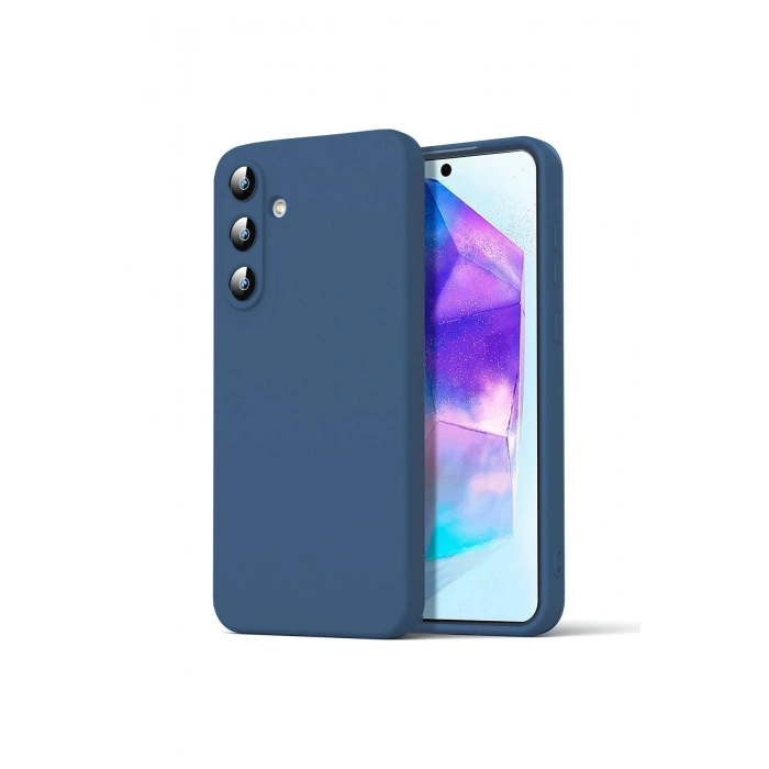 Mey İthalat®  Samsung Galaxy A16 5G Kılıf Nano içi Kadife Silikon - Lacivert