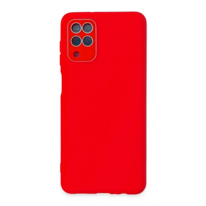 Mey İthalat®  Samsung Galaxy A22 Kılıf Lansman Glass Kapak - Kırmızı