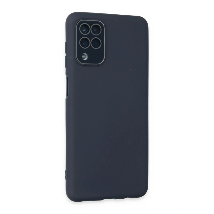 Mey İthalat®  Samsung Galaxy A22 Kılıf Lansman Glass Kapak - Lacivert